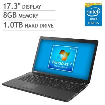 Toshiba Satellite 17.3″ Laptop Computer with Windows 7 Professional (2.2GHz Intel i5-5200U Processor, 8GB RAM, 1TB HDD, Multi-DVD Drive)