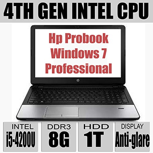 HP ProBook 15.6-Inch Anti-glare Display Business laptop with Intel core i5 4200U, 8GB DDR3, 1TB HDD, DVDRW, Windows 7 professional 64Bit (Included Windows 8.1 Pro 64-Bit)