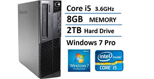 2016 Lenovo ThinkCentre M92p High Performance Small Factor Desktop Computer, Intel Core i5 CPU up to 3.6GHz, 8GB DDR3 RAM, 2TB HDD, DVDRW, Windows 7 Professional 64 Bit (Certified Refurbished)