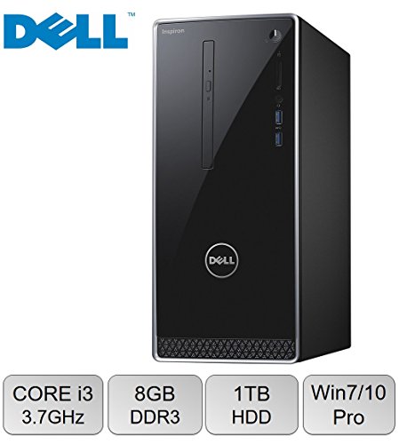Newest Dell Inspiron 3650 High Performance Desktop ( (2017 Edition), Intel Core i3-6100 Processor 3.70 GHz, 8GB RAM, 1TB 7200RPM HDD, DVD +/- RW, WIFI, Bluetooth, HDMI, Windows 7 / 10 Professional
