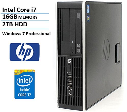 HP Elite 8200 SFF Desktop Computer (Intel Quad Core i7-2600 Up to 3.8GHz, 2TB SATA Hard Drive, 16GB Memory, DVDRW, Windows 7 Professional) (Certified Refurbished)